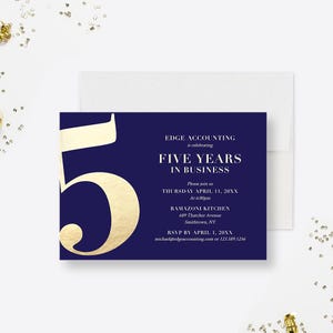 5th Business Anniversary Party Invitation Template, 5 Years In Business, 5th Birthday Printable Digital Download