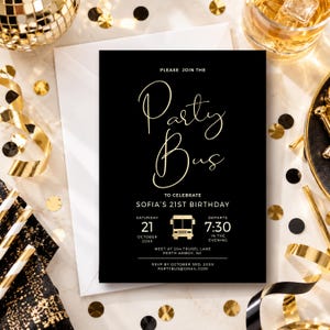 Bus Party Invitation Editable Template, Bus Birthday Party Bus Pub Bar Crawl Digital Download, Bar Hop Printable Editable Invitation