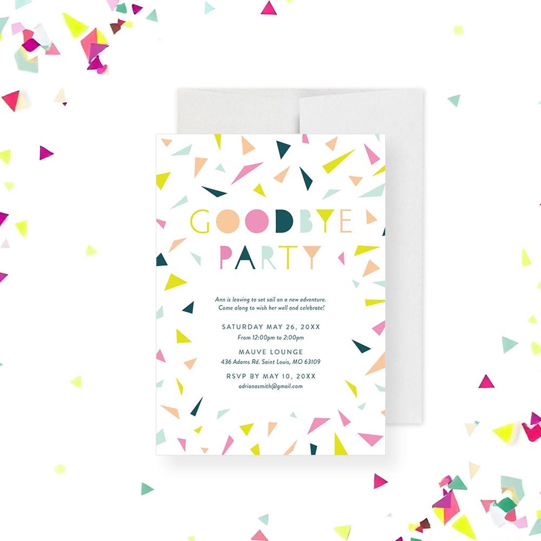 Goodbye Party Invitation Farewell Party Invite Going Away Party ...