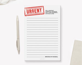 Funny Notepad, Urgent To Do List Planner Pad, Personalized Desk Notepad Stationary, Coworker Office Gift, Gag Gifts for Women and Men