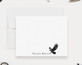 Crow Note Card Personalized Gothic Stationery Set for Bird Lovers Custom Raven Writing Paper Dark Witchy Aesthetic Note Card Gift Set