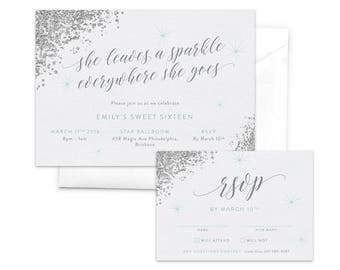 Sweet 16 Invitations With Rsvp Cards 5