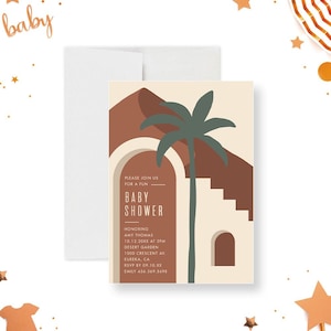 Baby Shower Invitation Template, Mexican Baby Shower Invites Digital Download, Desert Themed Baby Shower