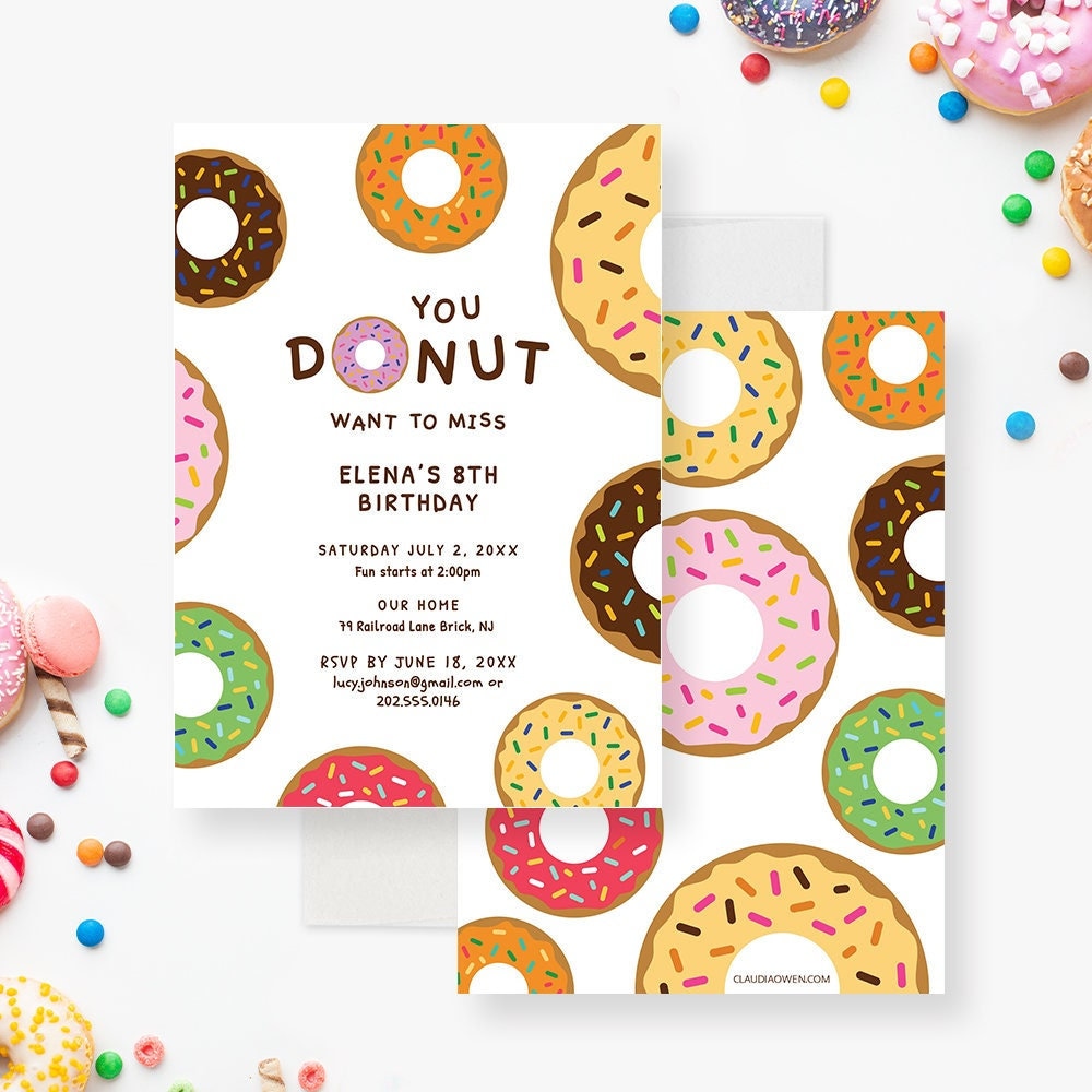FREE Printable Donuts Invitation Templates Download