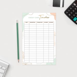 Plantilla de seguimiento de pagos con tarjeta de crédito, descarga digital del planificador de presupuesto financiero moderno, planificador de registro de progreso de pago de deudas