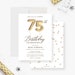 75th Birthday Party Invitation Template, 75th Birthday Balloon ...