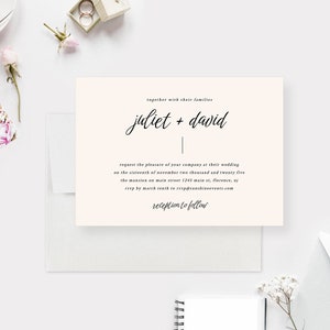 Elegant Digital Wedding Invitation Featuring Script Typography and Soft Neutrals, Customizable Design for Your Special Day