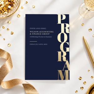 Elegant Program Event Printable Digital Download, Business Program Brochure Template, Program Event Flyer, Gala Program Booklet