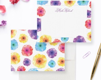 Note Cards for Women Floral Stationery Notecards, Personalized Note Card Set For Women, Unique Notecard Custom Stationery