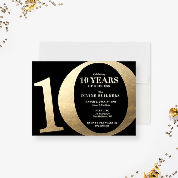 10 Year Work Anniversary Invite