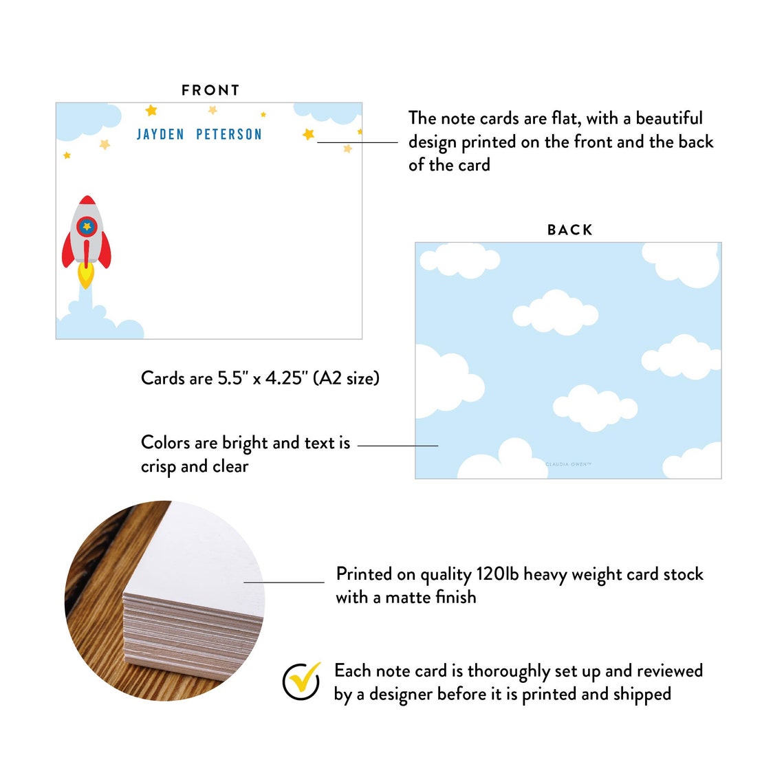 Personalized Rocket Ship Stationery, Space Birthday Thank You Note Card ...