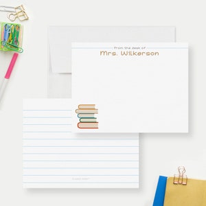 Personalized Teacher Note Cards Custom Teacher Gift Stationery Note Card Set, Thank You Teacher Appreciation Stationary Holiday Present