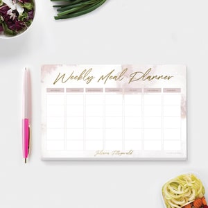 Weekly Meal Planner Notepad, Personalized Gift for Her, Meal Planning Menu Planner Pad, Meal Prep Food Kitchen Notepad Gift Cooking Plan