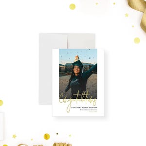 Faire-part de remise des diplômes avec photo, faire-part de fin d'études pour la promotion 2025, carte de remise des diplômes universitaires