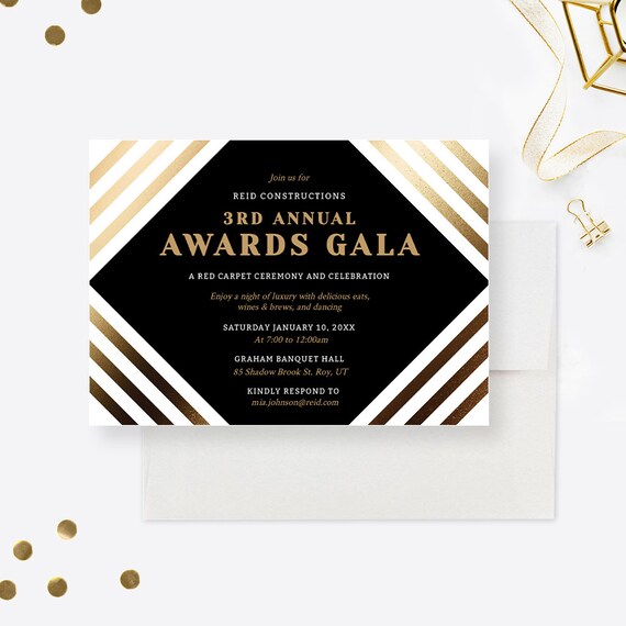 Awards Gala Party Invitation, Business Invite Digital Download, Elegant Event Formal Corporate Printable Business Editable Template