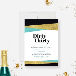 Dirty Thirty 30th Birthday Party Invitation Editable Template, Flirty Thirty AF Digital Download, Talk Thirty To Me Printable Invite