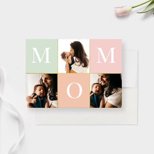 Plantilla editable de tarjeta de felicitación de cumpleaños de mamá, Descarga digital de tarjeta del día de la madre, Tarjeta fotográfica imprimible impresa en casa, Tarjeta de abuela de mamá