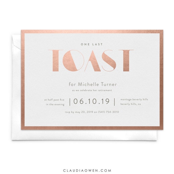 one last toast retirement invitation goodbye party drinks invites moving away party leaving party farewell party going away bon voyage leaving party invitations