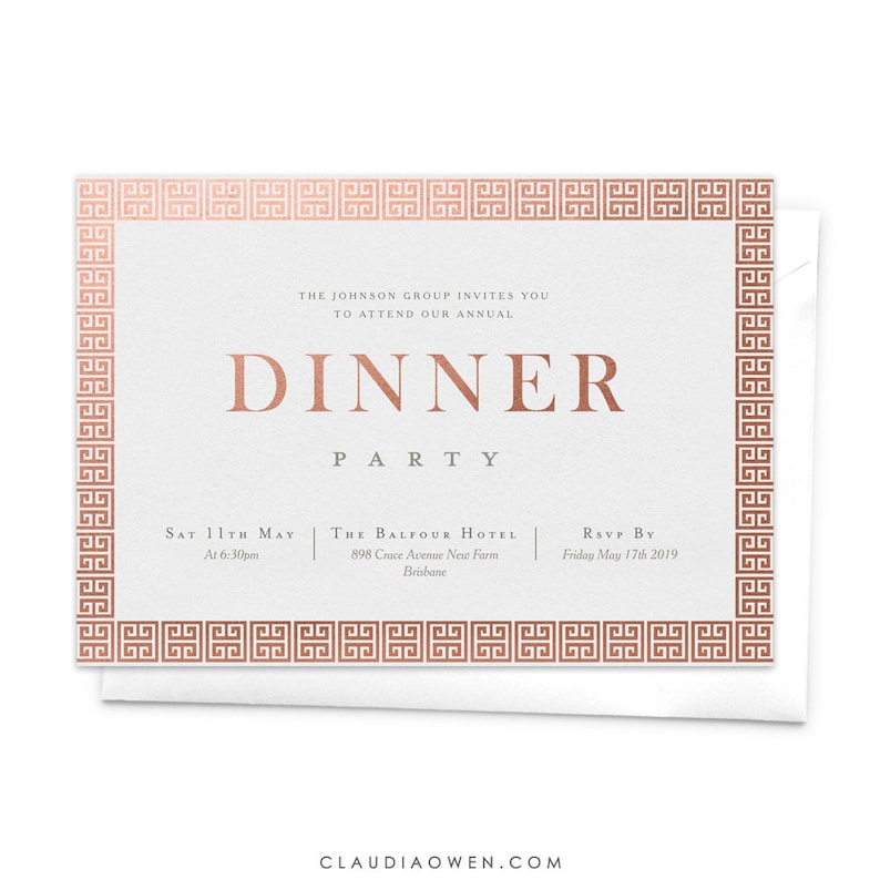 Dinner Invitation Business Invitation Annual Company Dinner | Etsy