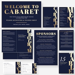 Cabaret Business Fundraiser Event Printable Invite Digital Download, Sponsorship Template, Benefit Dinner Invitation, Program Event Flyer