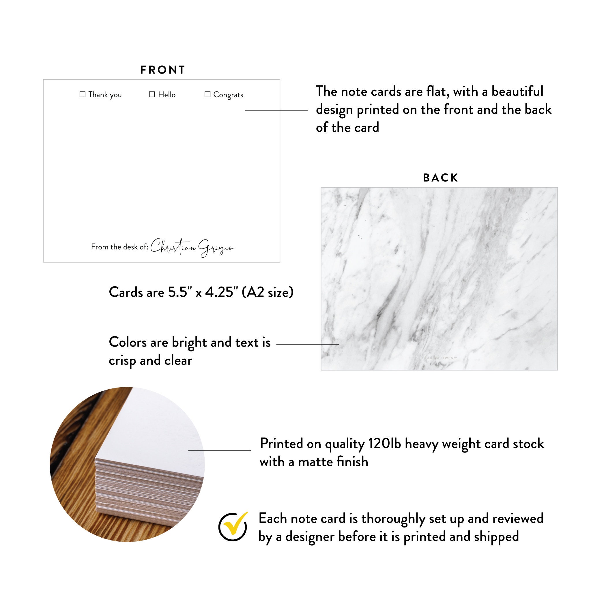 From the Desk of Note Card Personalized, Elegant Stationary for Men and ...
