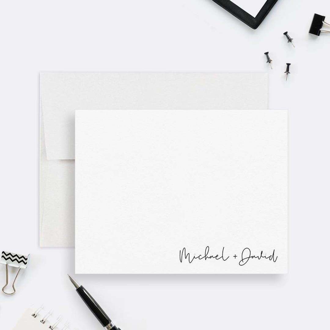 Personalized Couples Stationery Set Custom Note Cards Minimalist ...