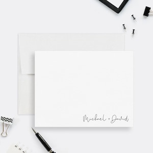 Personalized Couples Stationery Set Custom Note Cards Minimalist Wedding Gift Custom Stationary for Couple Office Thank You Cards