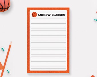 Personalized Basketball Notepad, Basketball Stationery Gifts for Boys Kids Children Coach Player Athlete, Sports Writing Pad