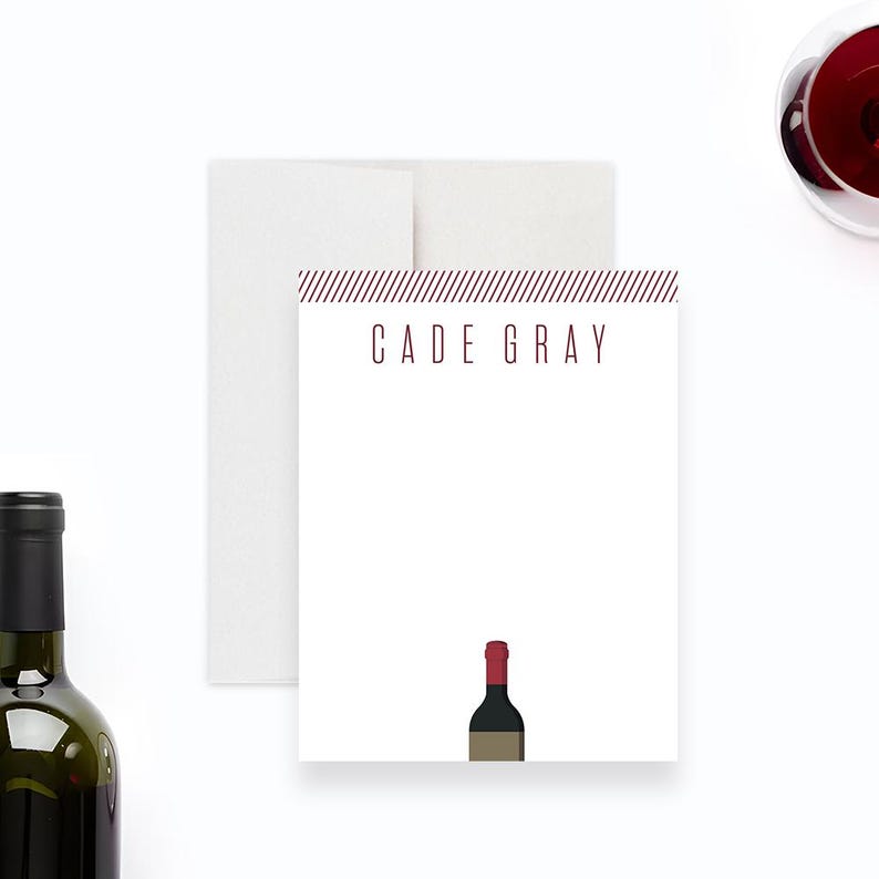 Wine themed thank you card with refined typography