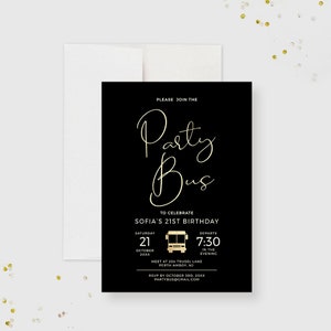 Bus Party Invitation Editable Template, Bus Birthday Party Bus Pub Bar Crawl Digital Download, Bar Hop Printable Editable Invitation
