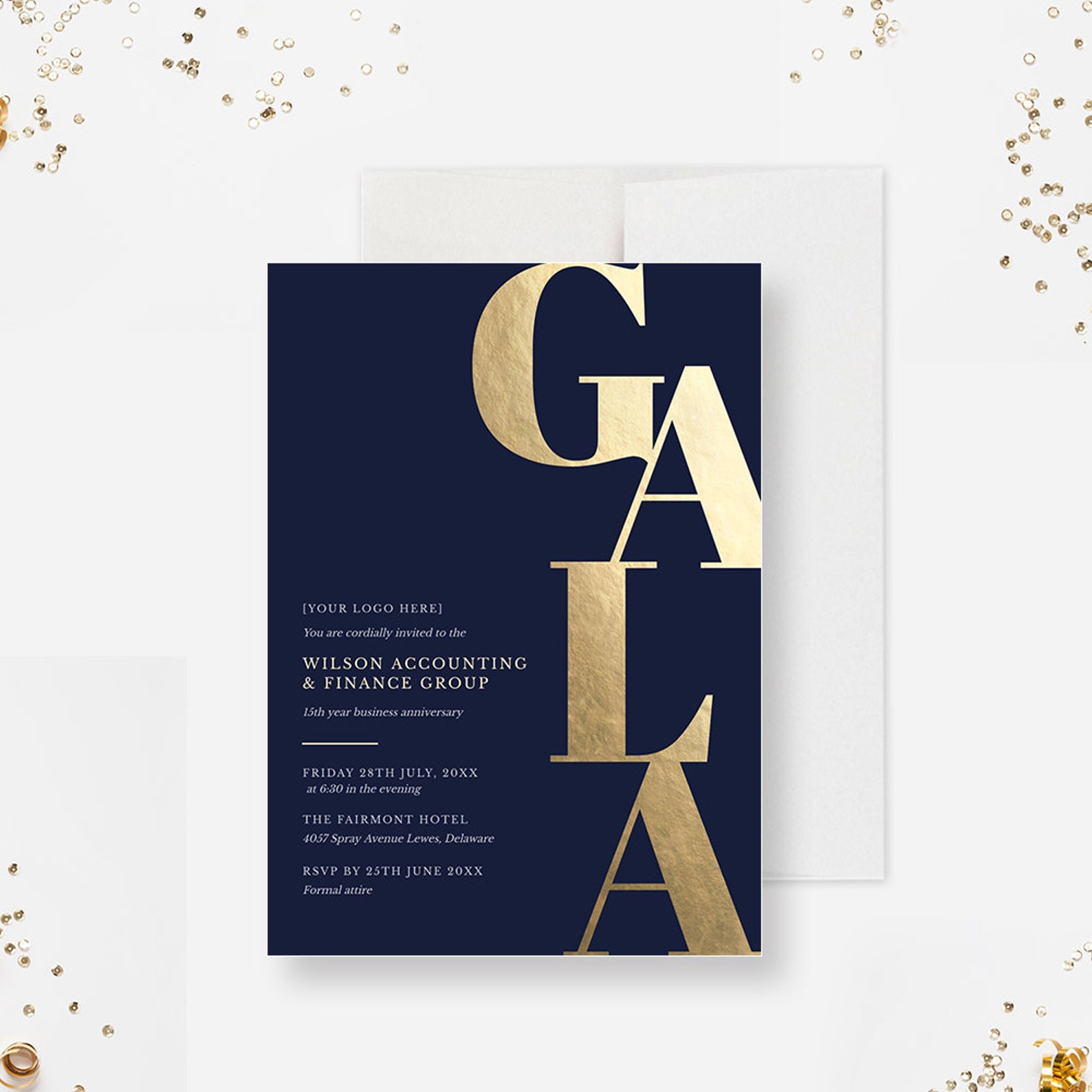 Gala Party Invitation Editable Template, Corporate Business Party ...