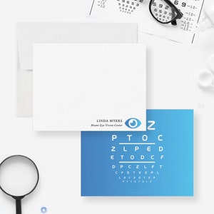 Optometrist Note Card, Eye Clinic Thank You Cards, Optometry Student Graduation Gift, Eye Doctor Office Stationary, Gift for Ophthalmologist