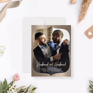 Faire-part de mariage mari et mari, faire-part de fugue pour couples gays, cartes de mariage gay