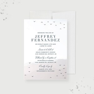 Celebration of Life Digital Invitation, Funeral Program Editable Template, Printable Memorial Service Invites, In Loving Memory Funeral Card