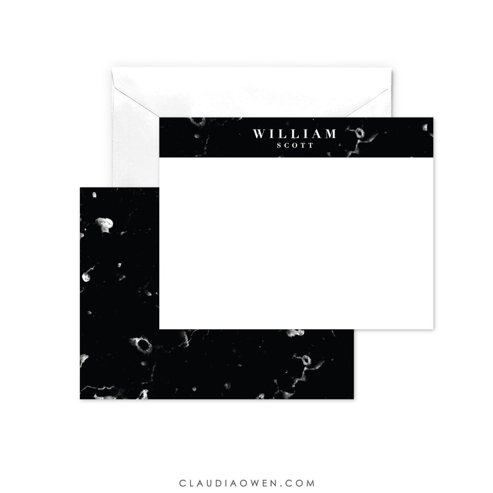 Men's Personalised Note Card Masculine Design Men's Etsy