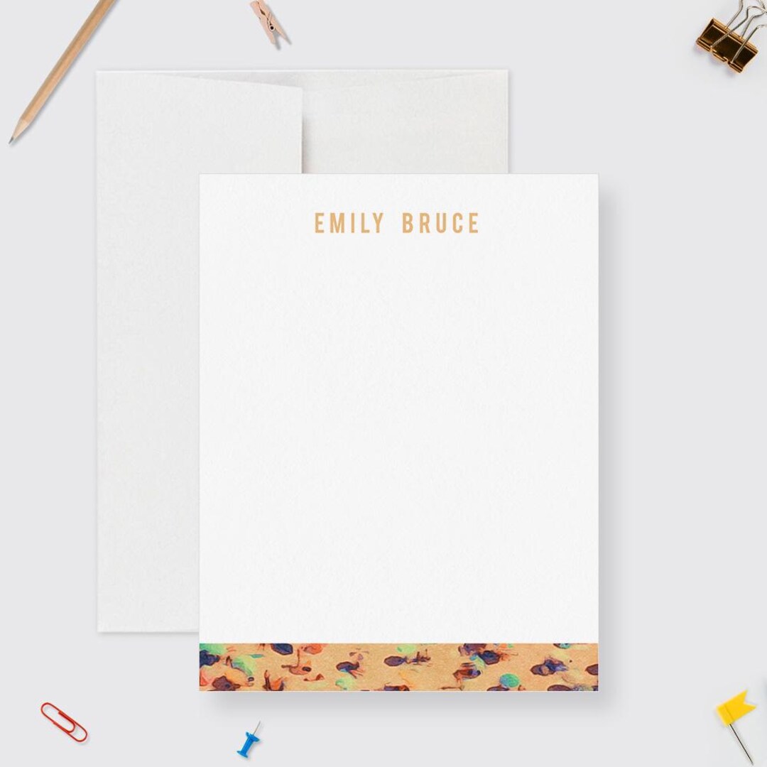Beach Note Example Personalized Beach Note Cards With Name Custom Summer Stationery Set ...
