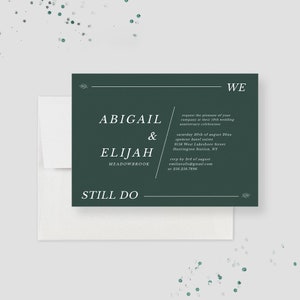 Todavía hacemos plantilla de invitación de aniversario de boda, Invitaciones de renovación de votos, Descarga digital imprimible, 10 20 30 40 años de matrimonio