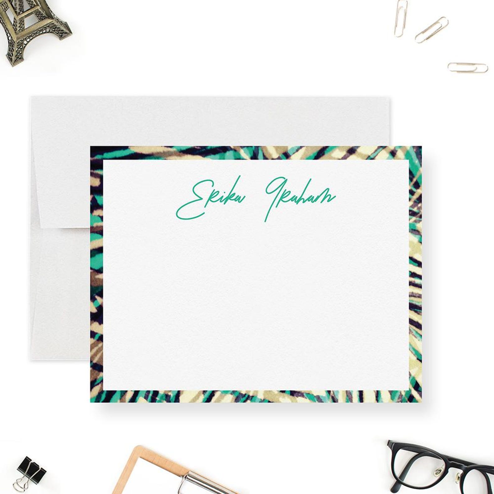 Personalized Stationery Set for Women Custom Note Cards With Name ...