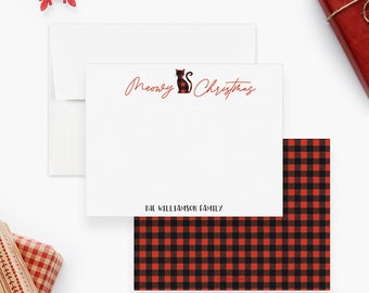Personalized Meowy Christmas Card, Funny Cat Greeting Card for Family and Friends, Cute Holiday Card Set, Cat Christmas Gifts