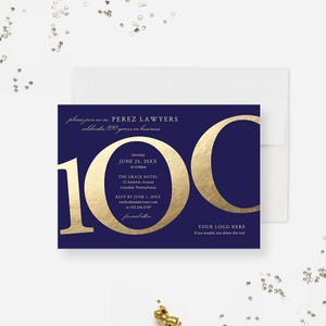 100. Speichern Sie die Datumskarte Einladungsvorlage, 100 Jahre Geburtstag Digitaler Download, 100
