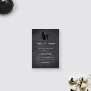 Skull Information Card Template, Insert Card Editable Printable Digital Download, Info Cards Enclosure Card