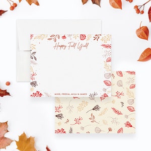 Carte de correspondance Happy Fall Yall avec enveloppes, carte de joyeux Thanksgiving personnalisée pour amis, collègue de la famille, carte de voeux automne automne