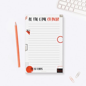 Be the Game Changer Notepad, Motivational Notepad for Men Boyfriend and Friends, Custom Quote Notepad Gifts, Desk Office Notepad