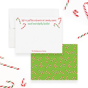 Christmas Candy Cane Card, Fun Holiday Card for Friends Family, Sweet Christmas Note Card, Funny Holiday Card Set