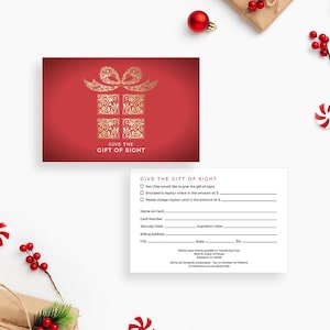 Plantilla de tarjeta de donación navideña, descarga digital de tarjeta de donación navideña, tarjeta de donante para recaudación de fondos para organizaciones sin fines de lucro, campaña navideña