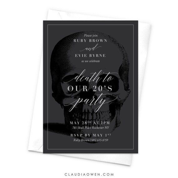 Death To Our 20 S Party Invitation 30th Birthday Death Etsy