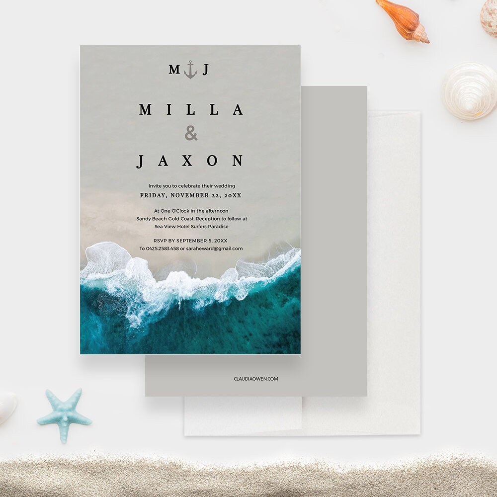 Invitations & Announcements Tropical Island Wedding Invitation