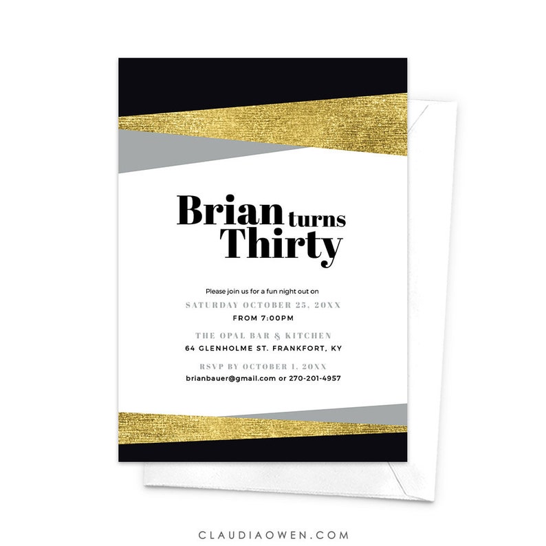 Men's Birthday Party Invitation Edit Yourself Template Etsy