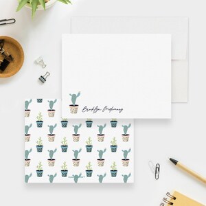 Ensemble de cartes de correspondance succulentes pour femme, cartes de remerciement Plant Lady, ensemble d'écriture de lettres pour maman plante, ensemble de papeterie pour bureau à domicile, cactus du désert