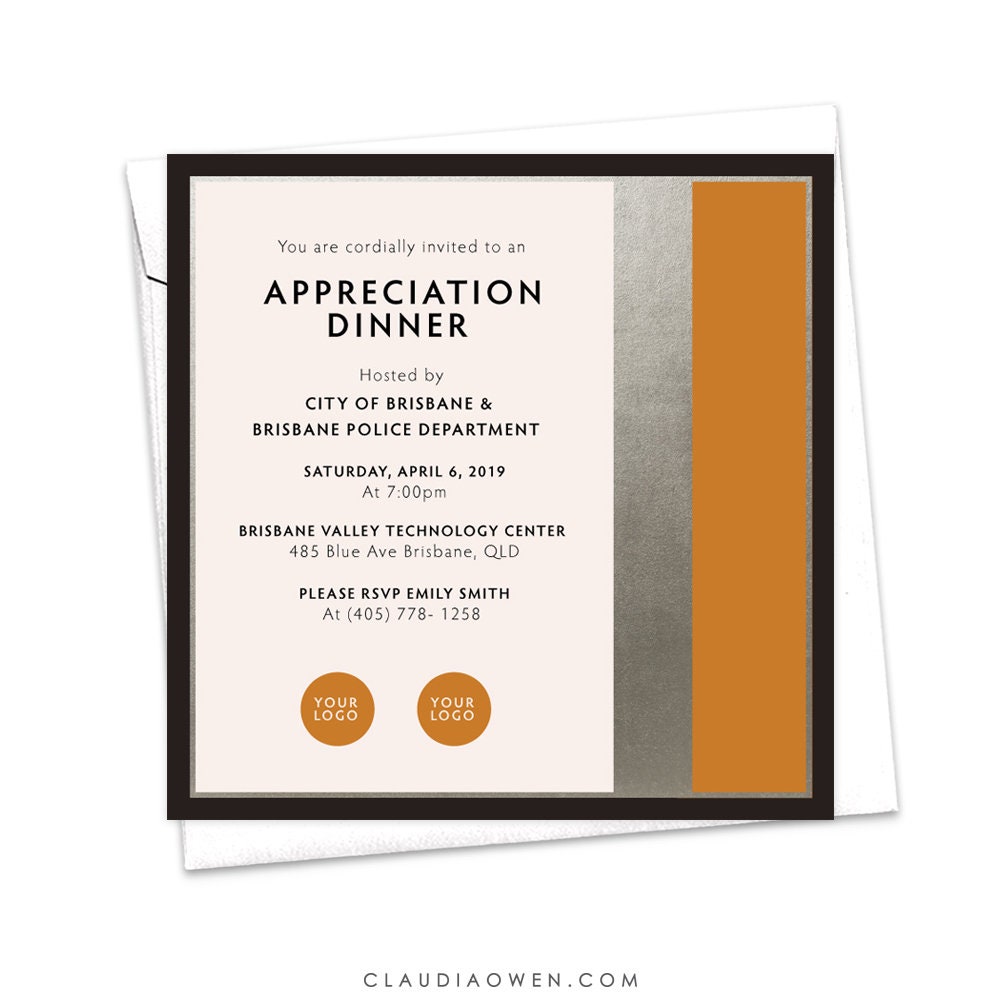 Appreciation Company Dinner Formal Party Invitation Work - Etsy UK